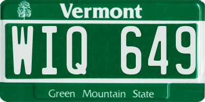 VT license plate WIQ649