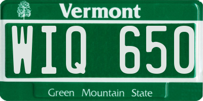 VT license plate WIQ650