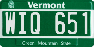 VT license plate WIQ651