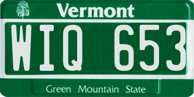 VT license plate WIQ653