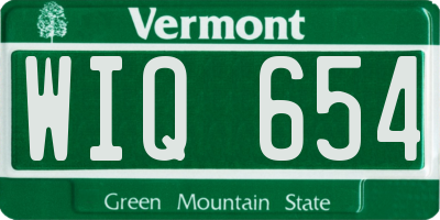 VT license plate WIQ654