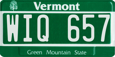 VT license plate WIQ657