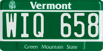 VT license plate WIQ658