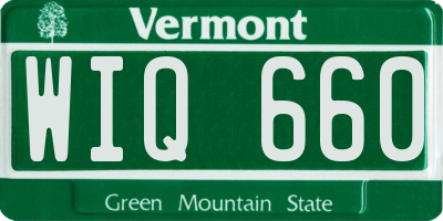 VT license plate WIQ660