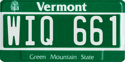 VT license plate WIQ661