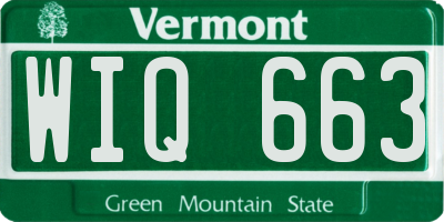 VT license plate WIQ663