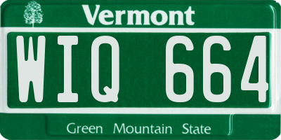 VT license plate WIQ664
