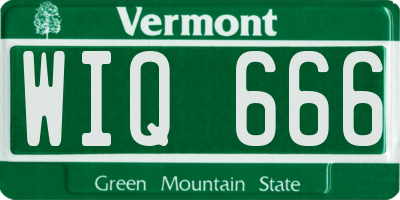 VT license plate WIQ666