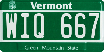 VT license plate WIQ667