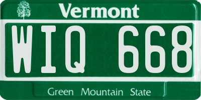 VT license plate WIQ668