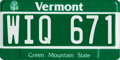 VT license plate WIQ671