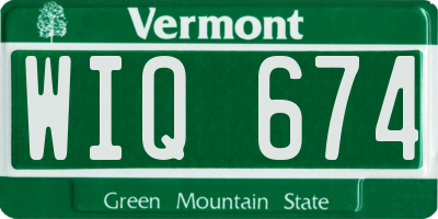 VT license plate WIQ674