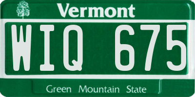VT license plate WIQ675