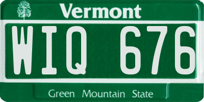 VT license plate WIQ676