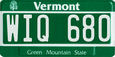 VT license plate WIQ680