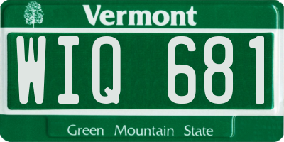 VT license plate WIQ681