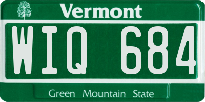 VT license plate WIQ684