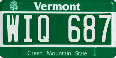 VT license plate WIQ687