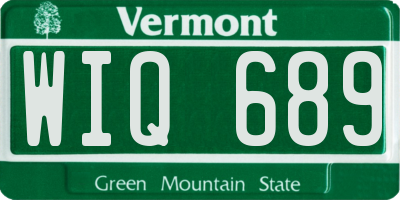VT license plate WIQ689