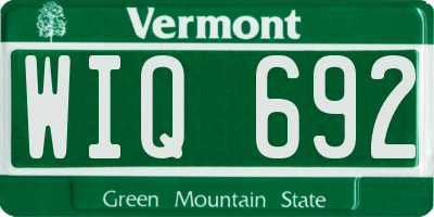 VT license plate WIQ692