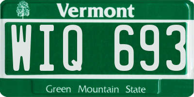 VT license plate WIQ693