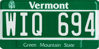 VT license plate WIQ694