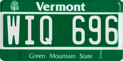 VT license plate WIQ696