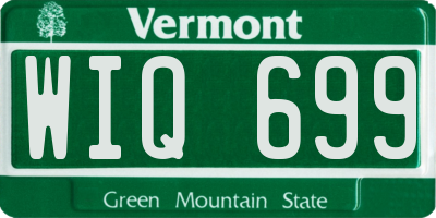 VT license plate WIQ699