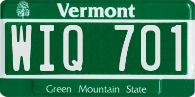 VT license plate WIQ701