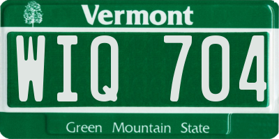 VT license plate WIQ704