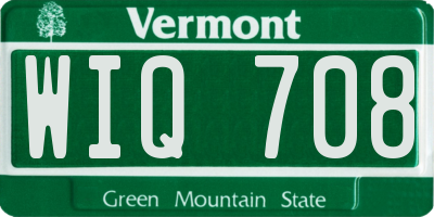 VT license plate WIQ708