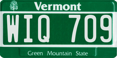 VT license plate WIQ709