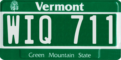 VT license plate WIQ711