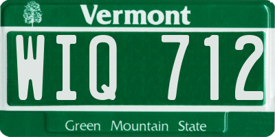 VT license plate WIQ712