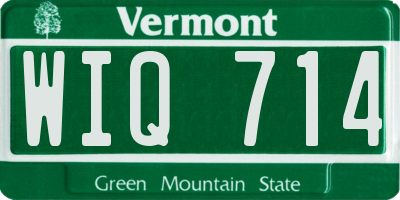 VT license plate WIQ714