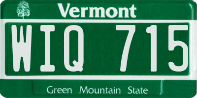 VT license plate WIQ715