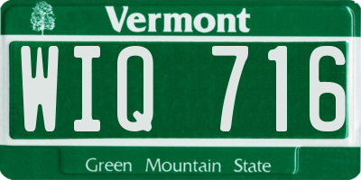 VT license plate WIQ716