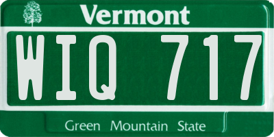 VT license plate WIQ717