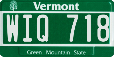 VT license plate WIQ718