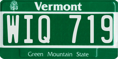 VT license plate WIQ719