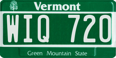 VT license plate WIQ720