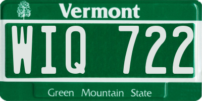 VT license plate WIQ722