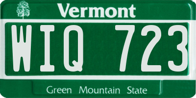 VT license plate WIQ723