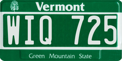 VT license plate WIQ725