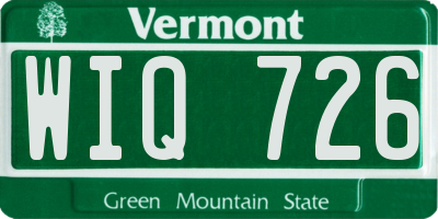 VT license plate WIQ726