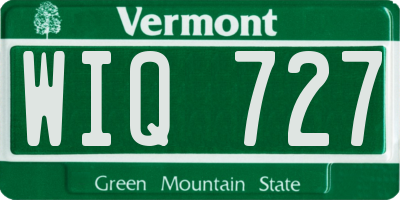 VT license plate WIQ727