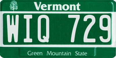 VT license plate WIQ729
