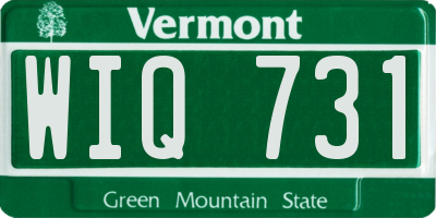 VT license plate WIQ731