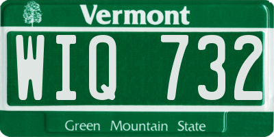 VT license plate WIQ732