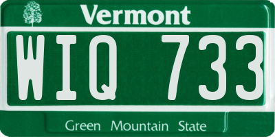 VT license plate WIQ733